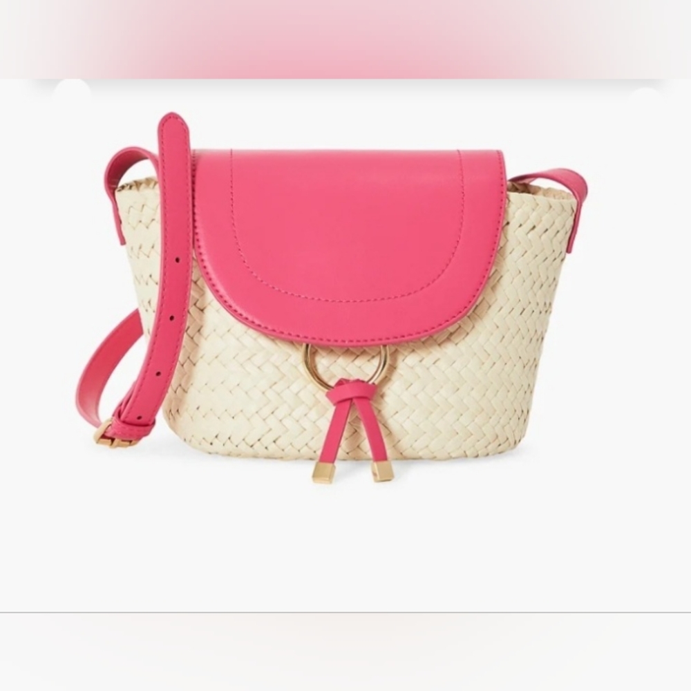 Raffia Flapover Shoulder Bag MSRP $59.95